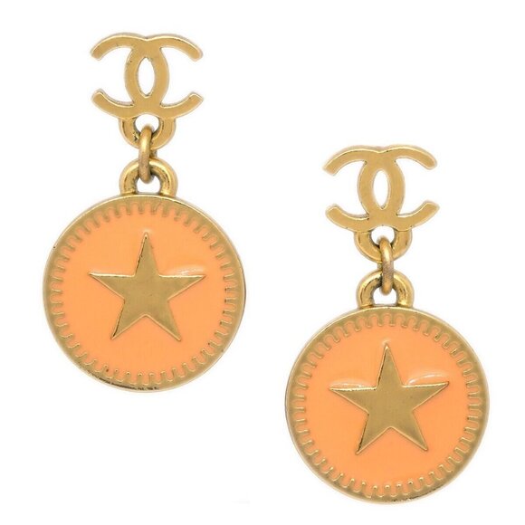 Chanel Star Dangle Piercing Earrings Pink 01P - Picture 1 of 5